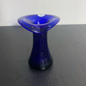Vintage Polish Hand Made Cobalt Blue Jack in Pulpit Vase